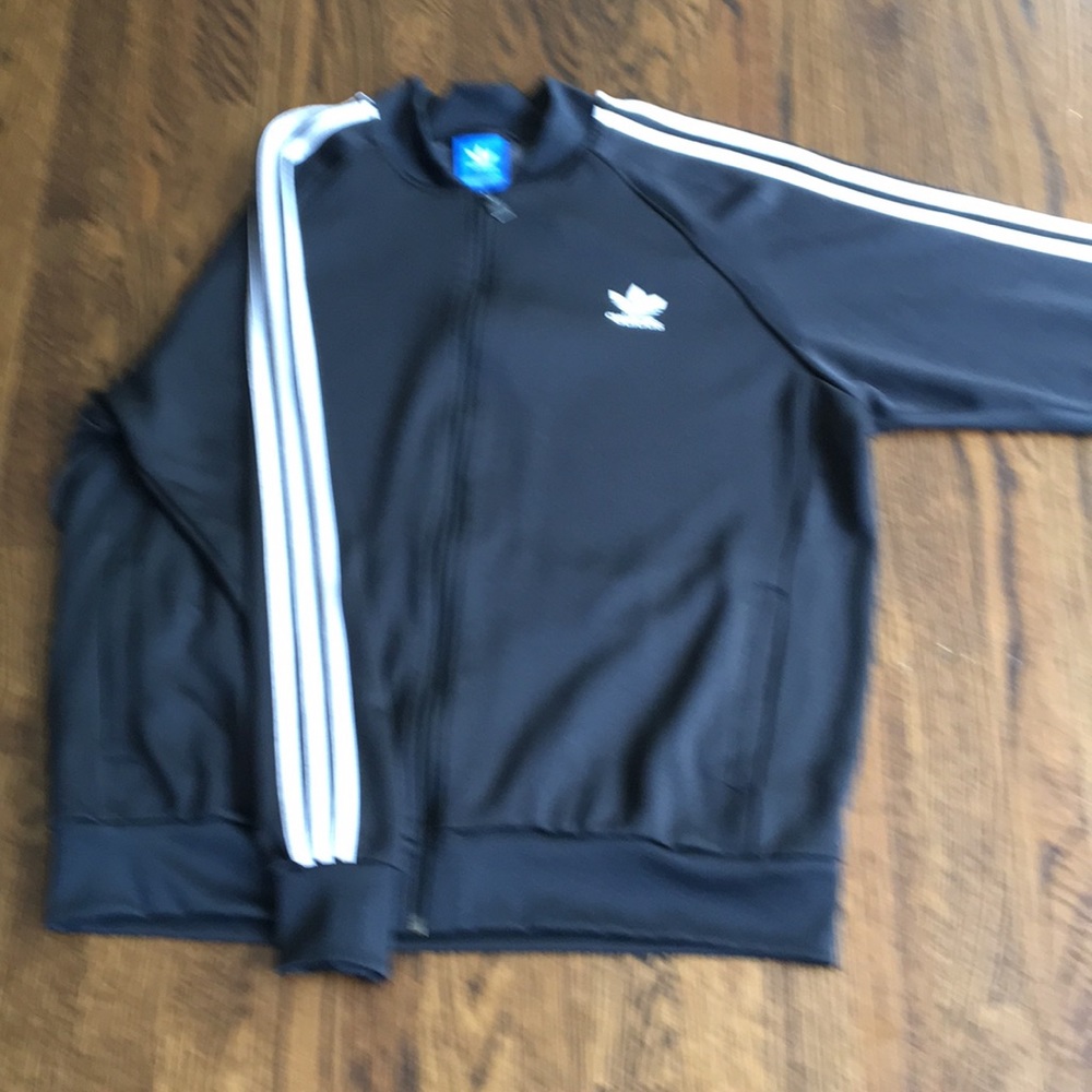 Men’s Adidas track jacket blk/white sz XL